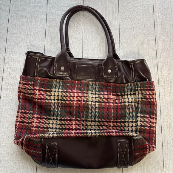 Tommy Hilfiger American Classic Brown Purse Multicolor Plaid - Picture 1 of 12